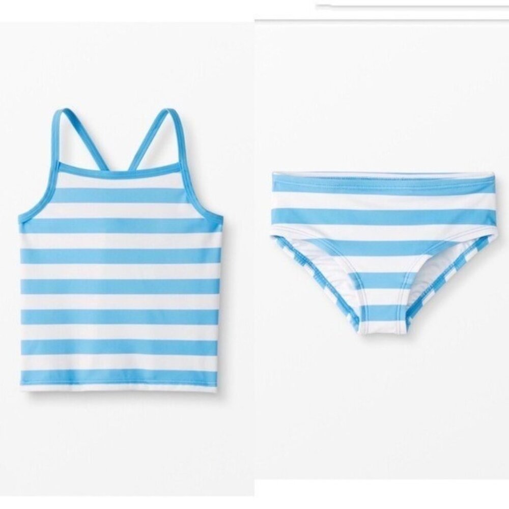 Hanna Andersson Swim Set 18-24 Months Map Blue Striped Sunblock Beach Vacation